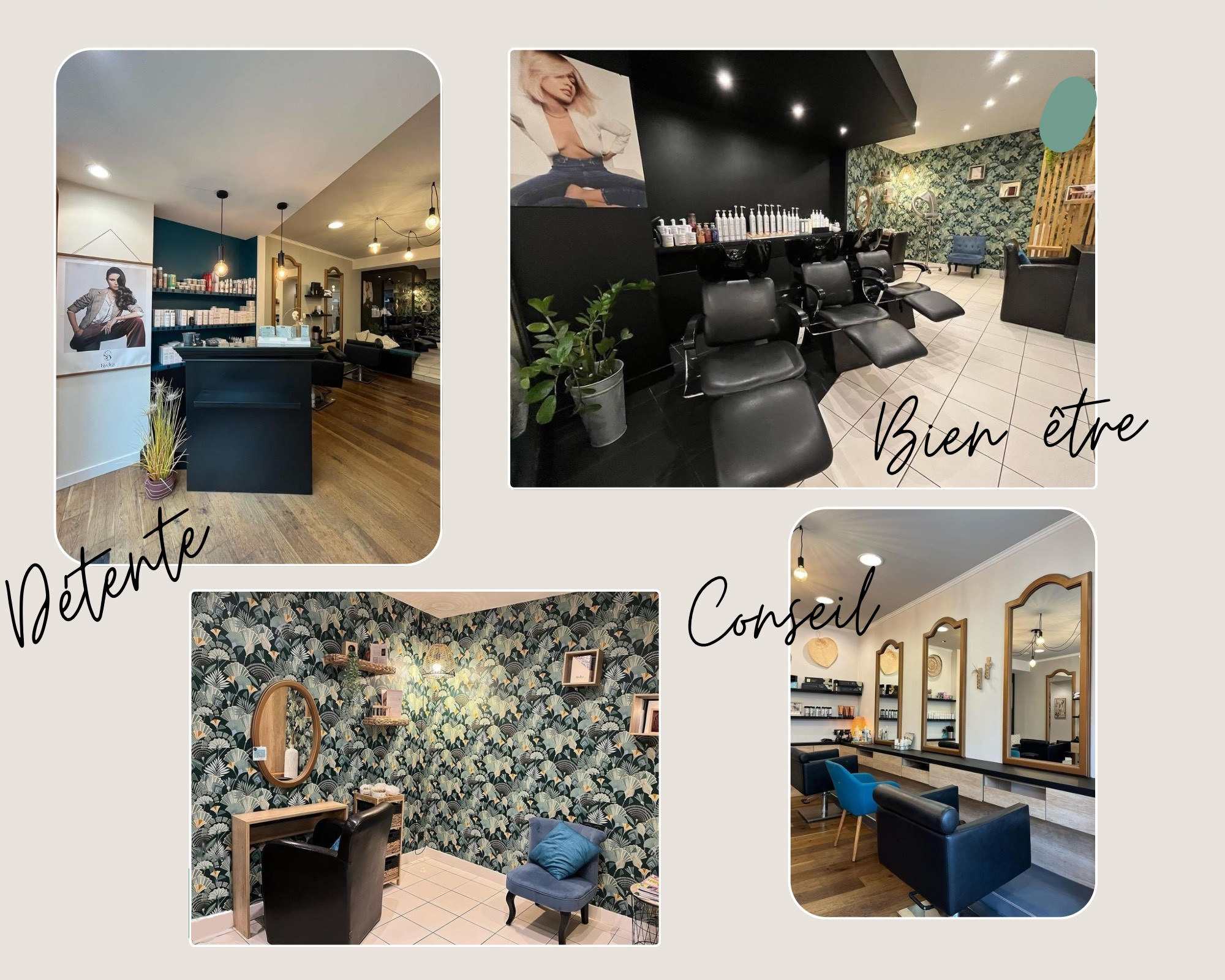 Vues de l'ambiance du salon Ô Naturel Coiffure à Clisson